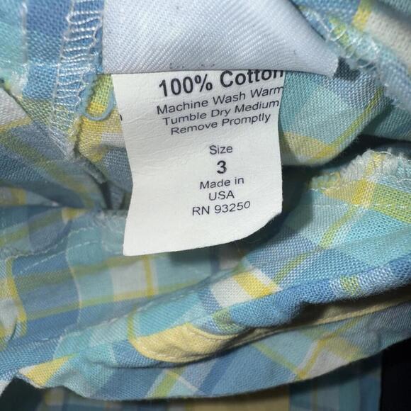 Vintage Rags Land Kids Blue Plaid Gingham Smocked Romper Jon Jon Shortalls 3 - Picture 10 of 14